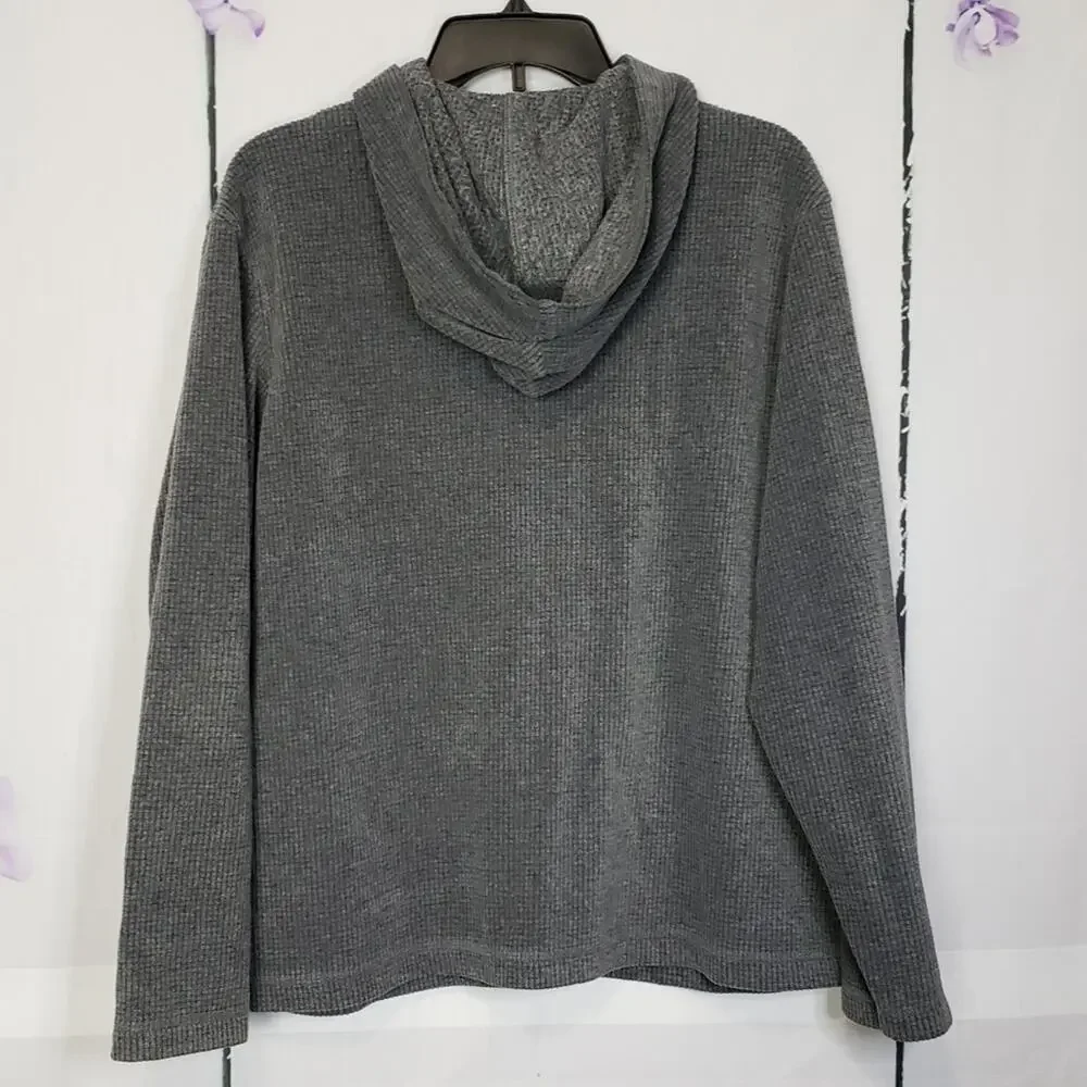 NY Jeans Fleece Full Zip Hooded Sweatshirt S - Picture 2 of 8